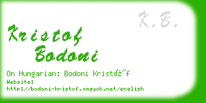 kristof bodoni business card